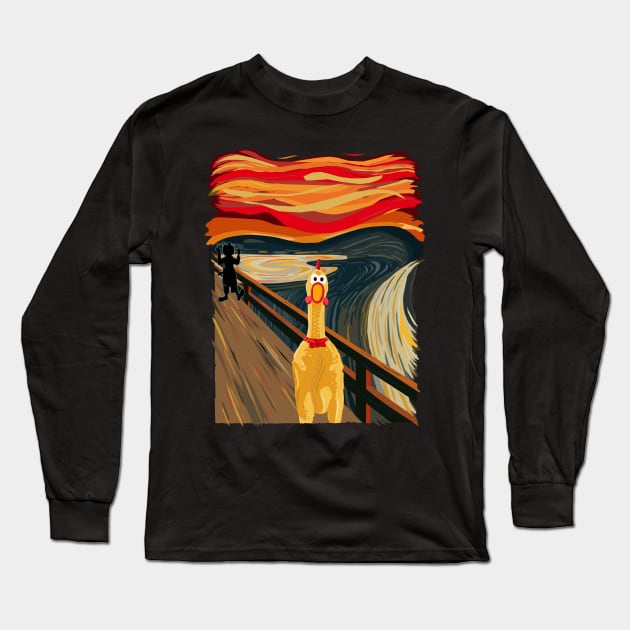 Rubber Chicken Scream Long Sleeve T-Shirt by TGprophetdesigns